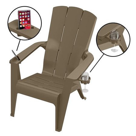 Gracious Living Contour Adirondack Adirondack Chair, Resin Seat, Resin Frame, Woodland Brown Frame 11800-20